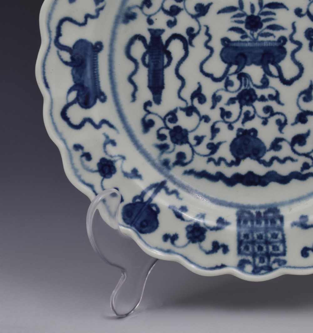First Period Worcester Lobed Plate The Hundred Antiques Pattern View VI