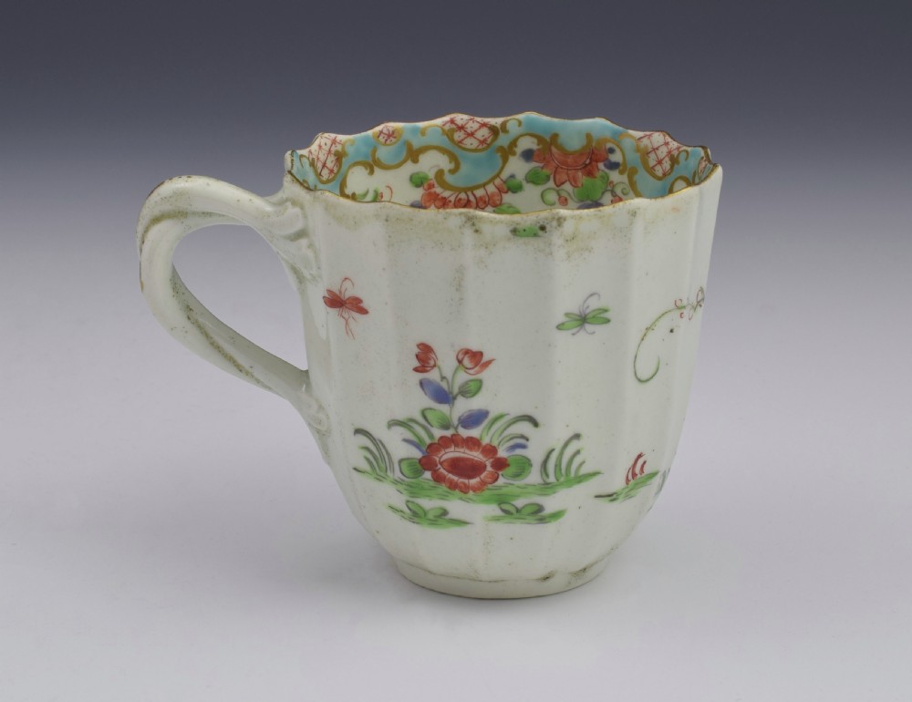 First Period Worcester Two Quail Pattern Coffee Cup & Saucer View IV