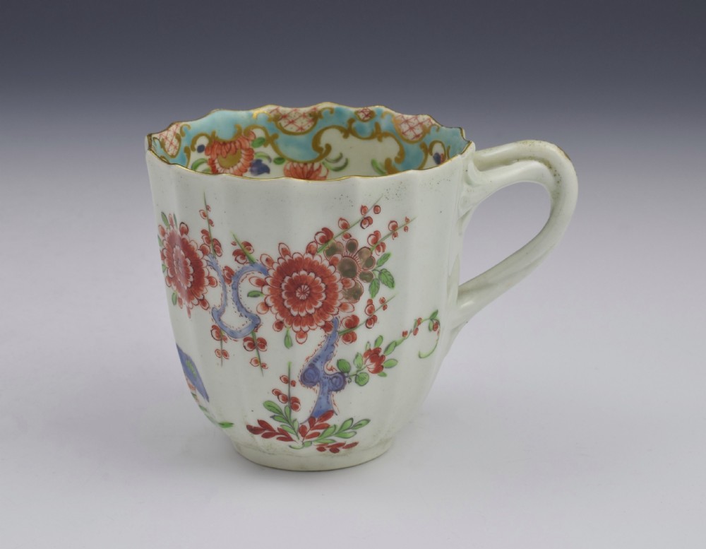 First Period Worcester Two Quail Pattern Coffee Cup & Saucer View VI