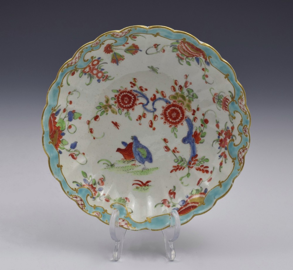 First Period Worcester Two Quail Pattern Coffee Cup & Saucer View VIII