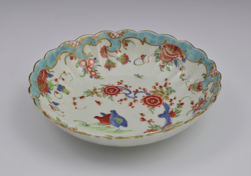 First Period Worcester Two Quail Pattern Coffee Cup & Saucer View IX