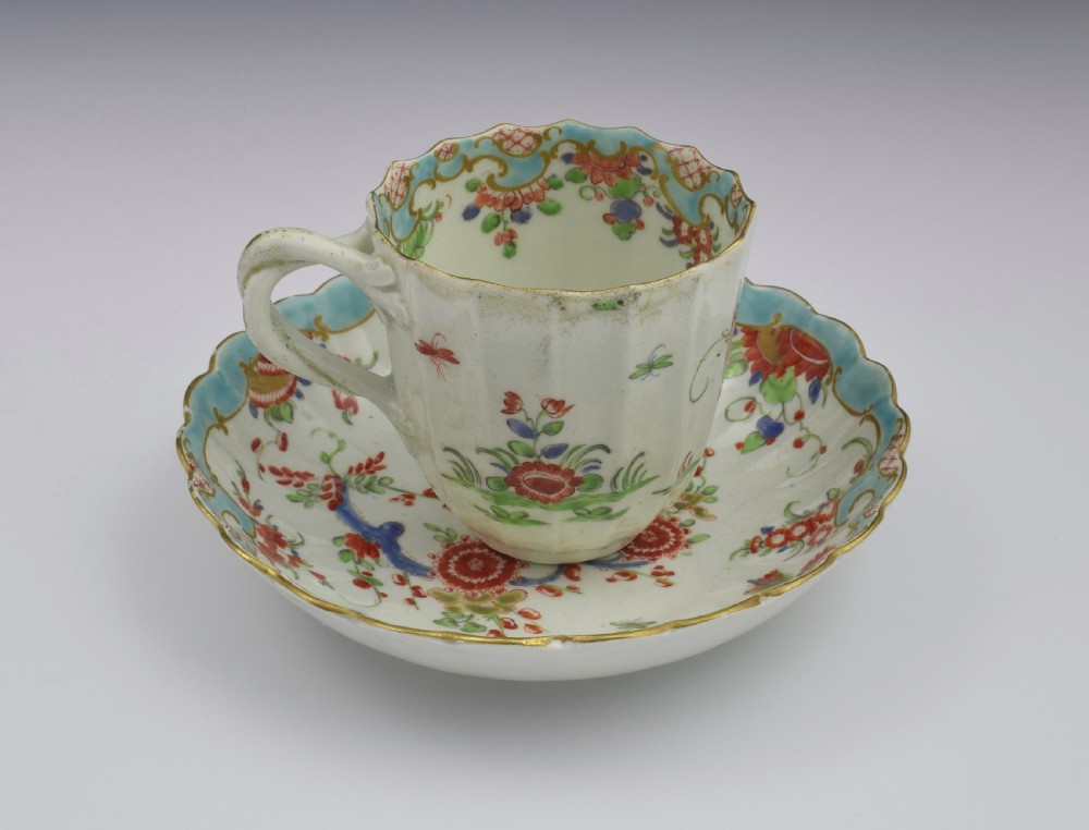 First Period Worcester Two Quail Pattern Coffee Cup & Saucer View XI