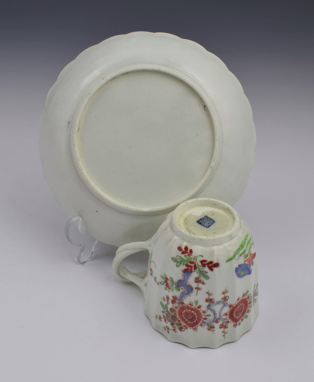 First Period Worcester Two Quail Pattern Coffee Cup & Saucer View XII