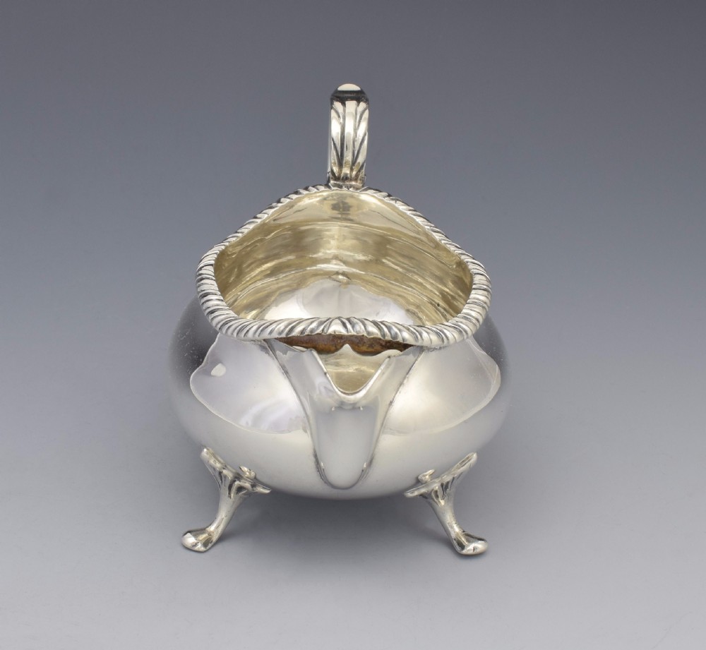 Unusual Small Late Victorian Silver Cream Jug  Sauceboat Thomas Ducrow View III