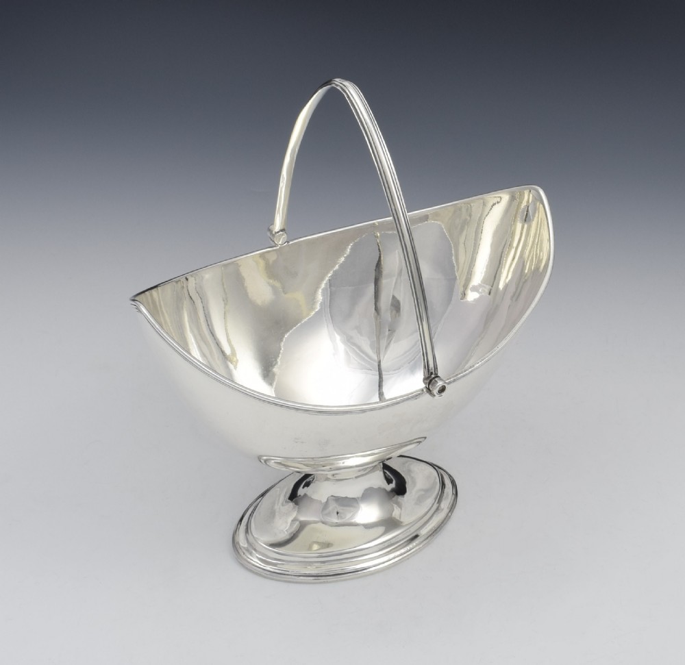 George III Silver Navette Sugar Basket Georgian