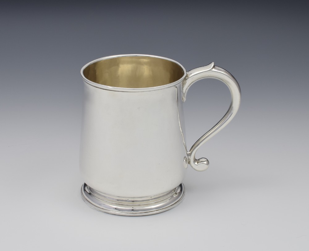 Early George II Half Pint Silver Mug Tankard 1729 Edward Pocock Georgian