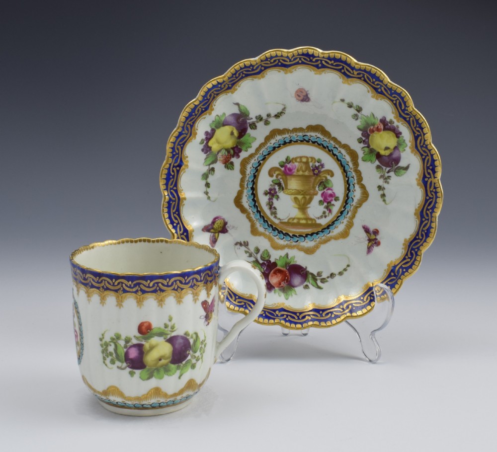 First Period Worcester Lord Henry Thynne Style Cup & Saucer Ex-Zorensky