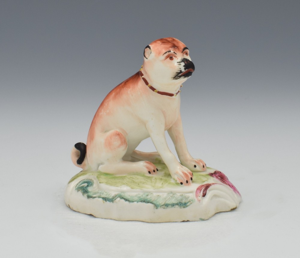 18th Century Duesbury Derby Porcelain Pug Figure N2 c.1770