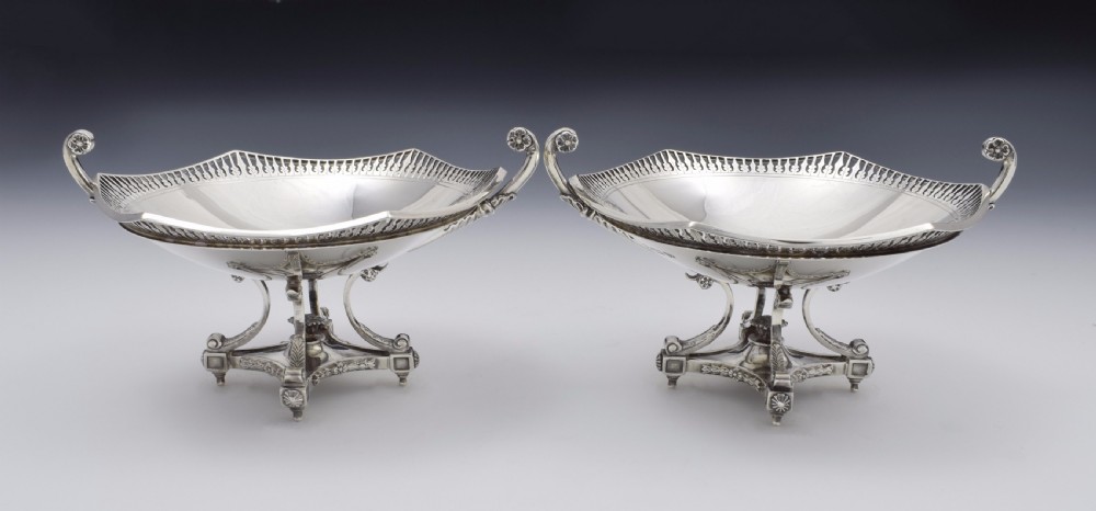 Fine Ornate Pair George V Silver Sweetmeat Dishes D&M Davis View IV