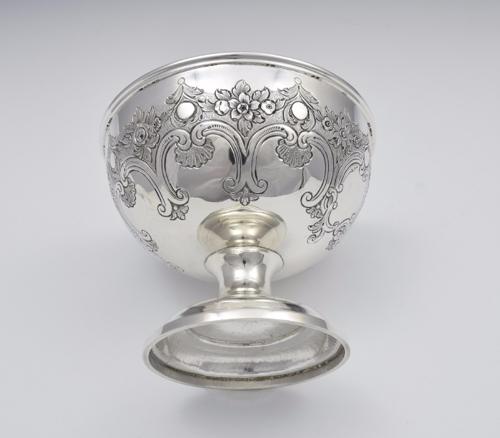 Victorian Scottish Silver Chased Pedestal Bowl Mackay & Chisholm Edinburgh View VIII