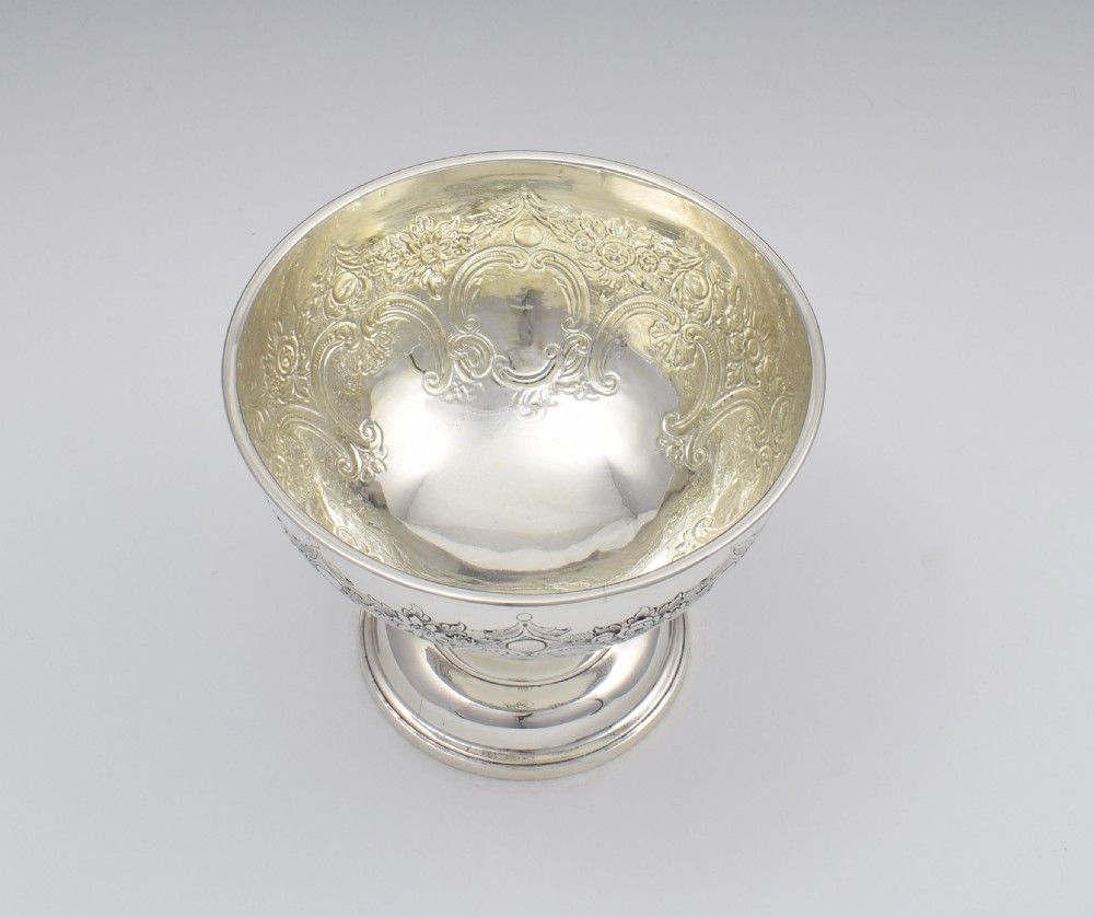 Victorian Scottish Silver Chased Pedestal Bowl Mackay & Chisholm Edinburgh View X