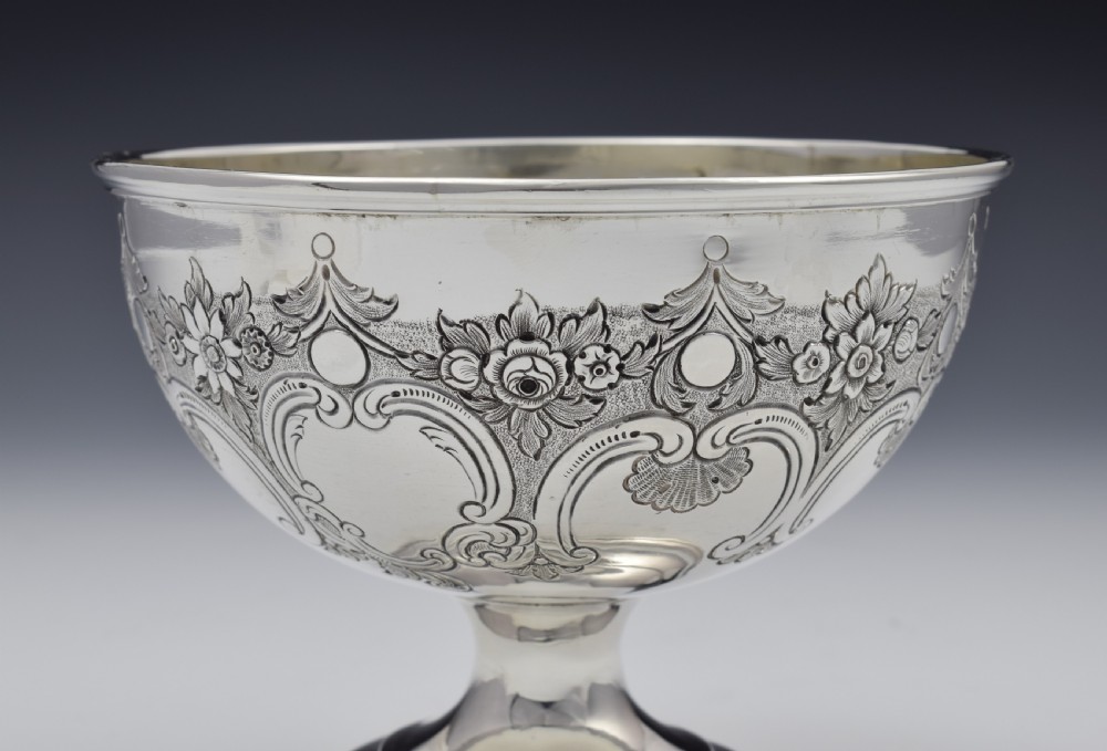 Victorian Scottish Silver Chased Pedestal Bowl Mackay & Chisholm Edinburgh View XI