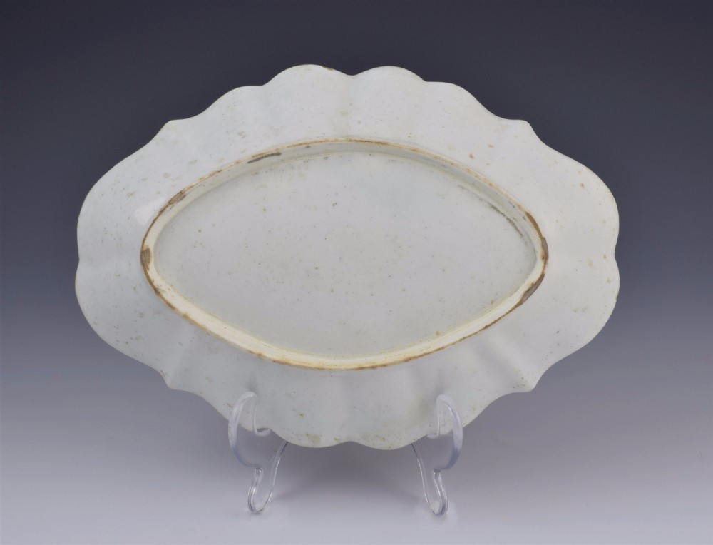First Period Worcester Turquoise Ground Lozenge Shape Dish c.1770 View VII