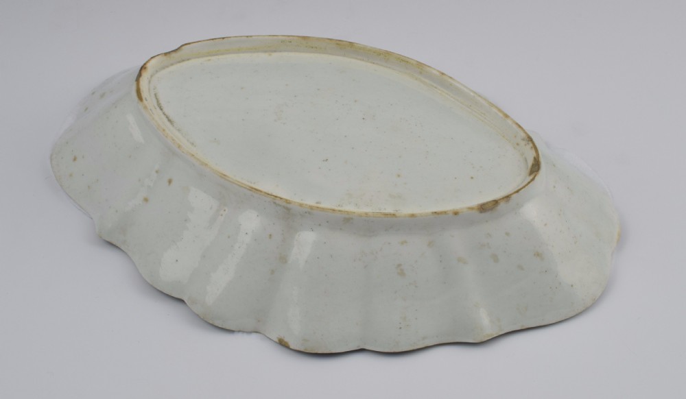 First Period Worcester Turquoise Ground Lozenge Shape Dish c.1770 View XII