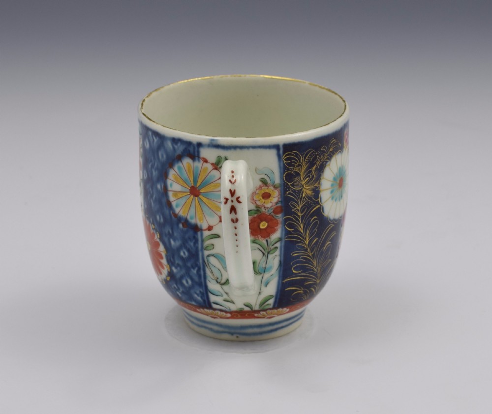Pretty First Period Worcester Coffee Cup Old Mosaic Pattern c.1770 View VII