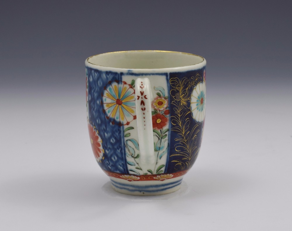 Pretty First Period Worcester Coffee Cup Old Mosaic Pattern c.1770 View XII