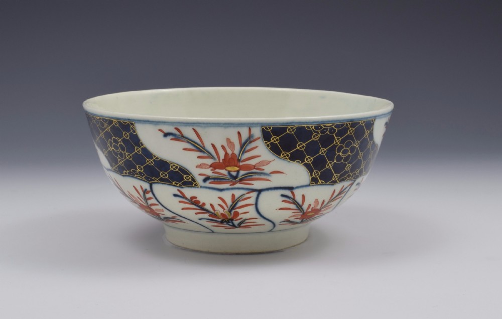 First Period Worcester Porcelain Imari Slop Bowl c.1775 View II
