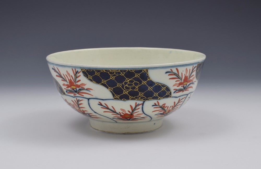 First Period Worcester Porcelain Imari Slop Bowl c.1775 View III