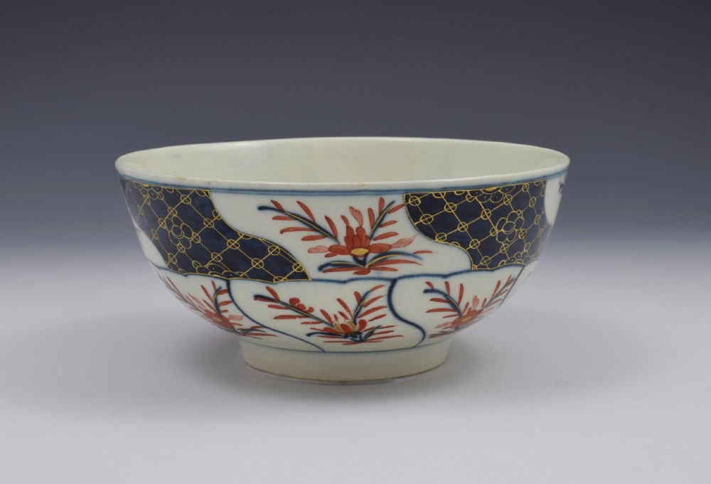 First Period Worcester Porcelain Imari Slop Bowl c.1775 View IV