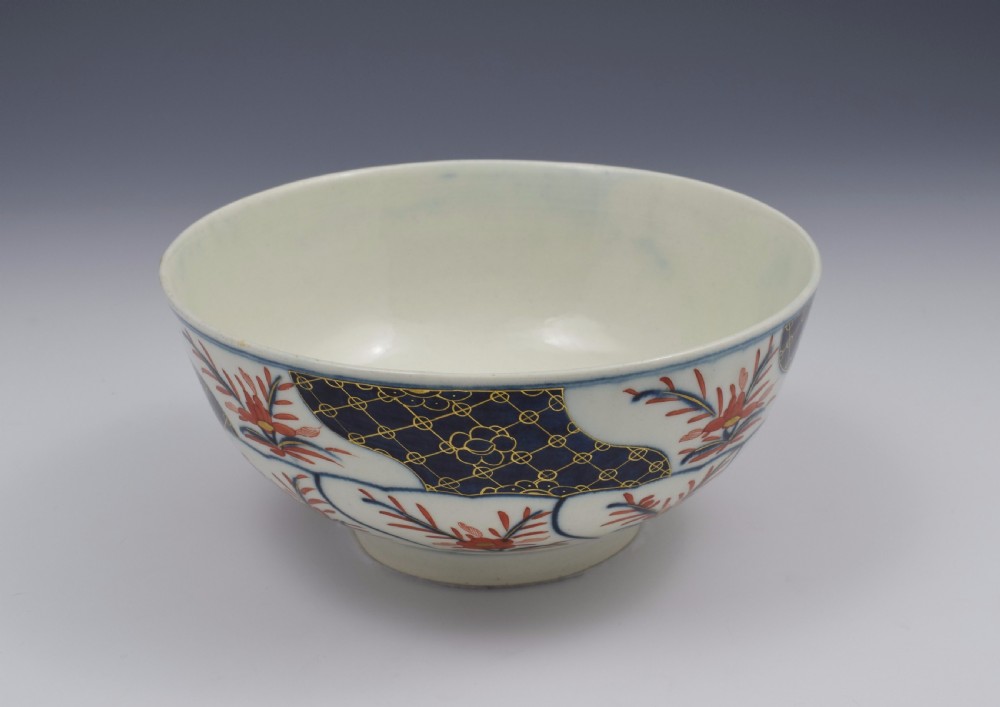 First Period Worcester Porcelain Imari Slop Bowl c.1775 View V