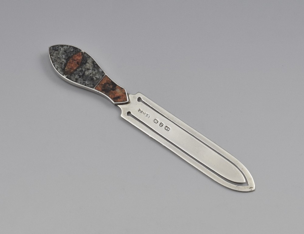 Victorian Silver & Agate Bookmark Joseph Cook & Son