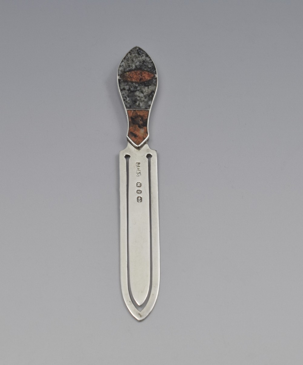 Victorian Silver & Agate Bookmark Joseph Cook & Son View V