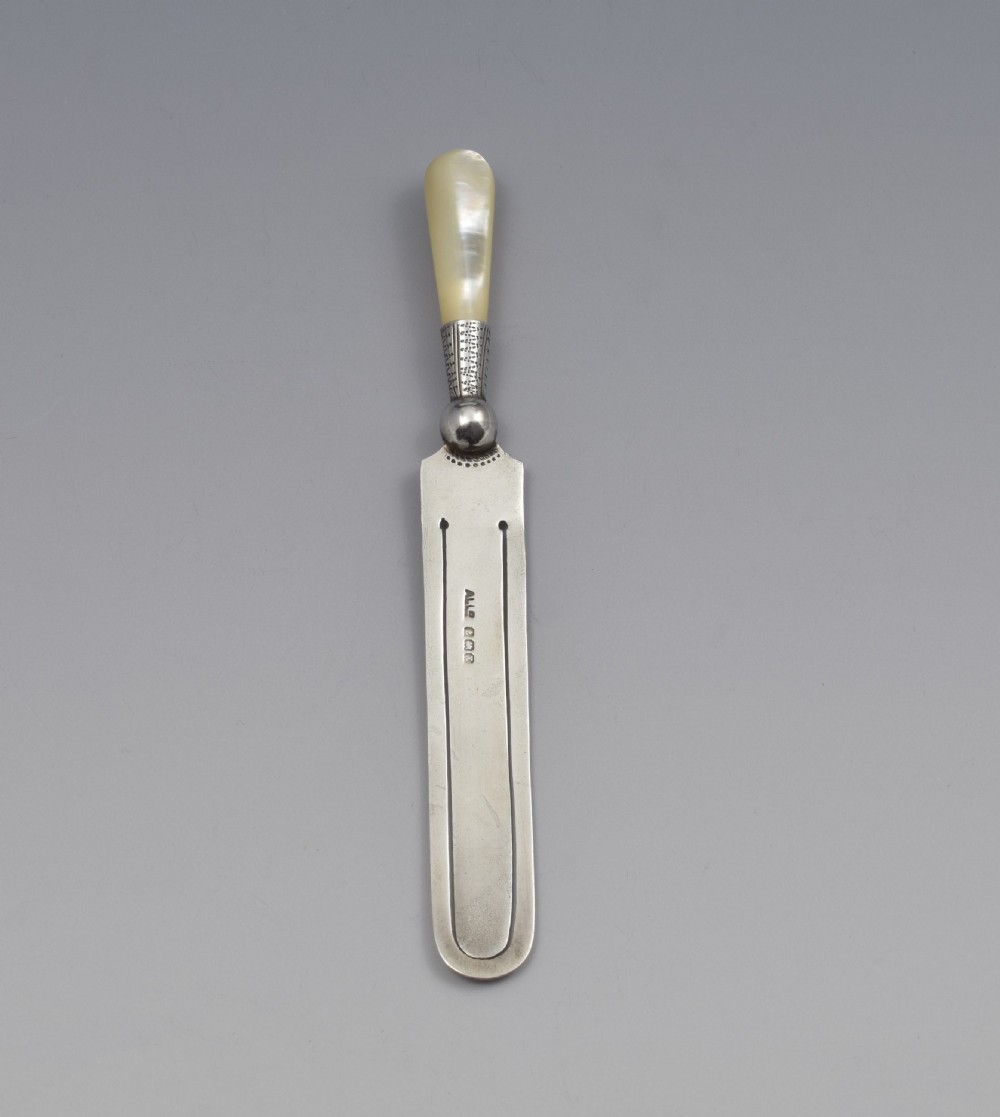 George V Silver & Mother Of Pearl Bookmark Adie & Lovekin View II