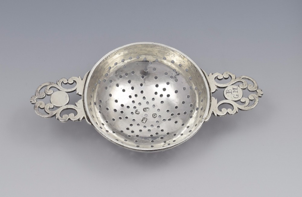 George I Britannia Silver Lemon Strainer London 1719 Georgian John Albright