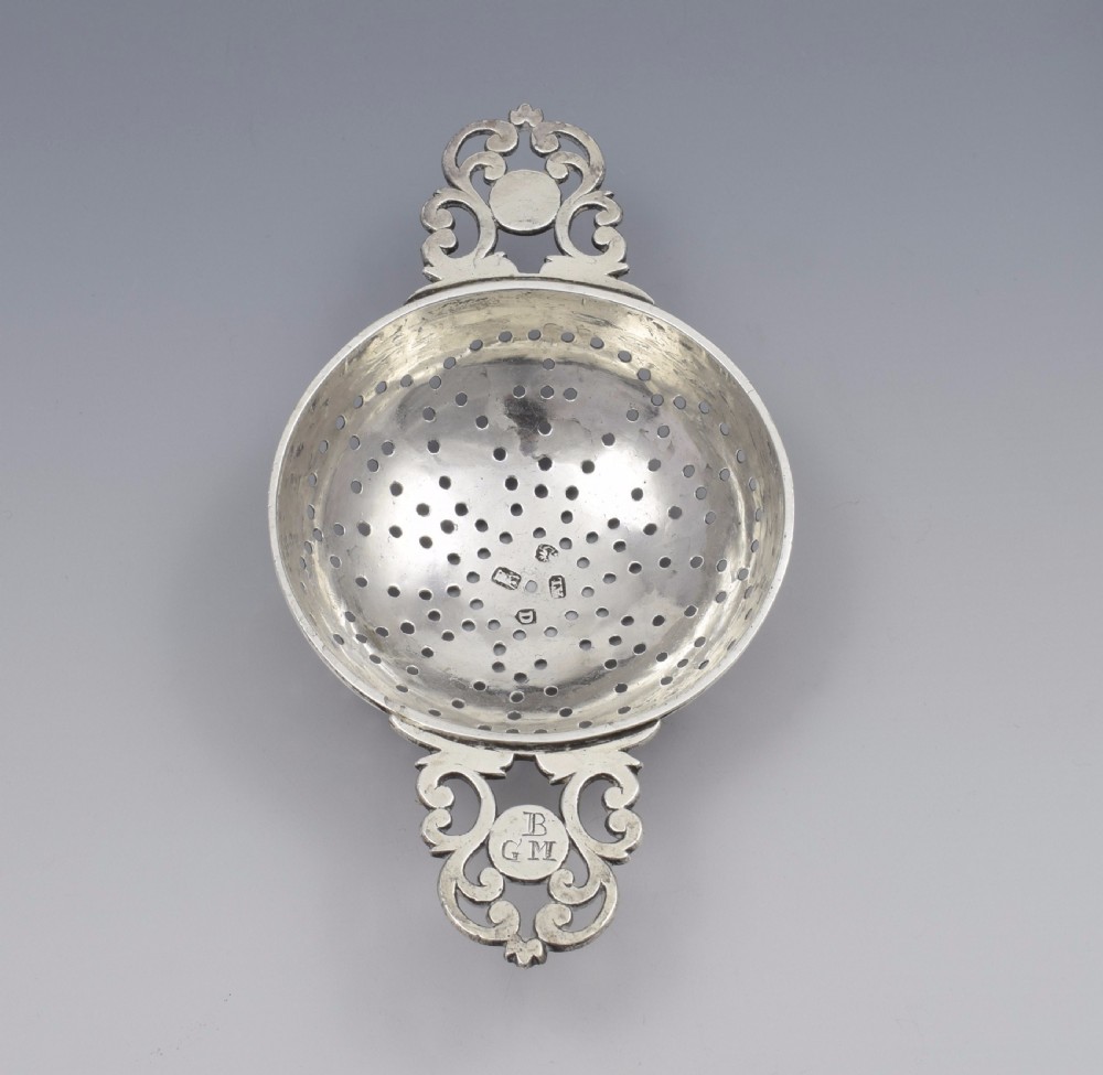 George I Britannia Silver Lemon Strainer London 1719 Georgian John Albright View III