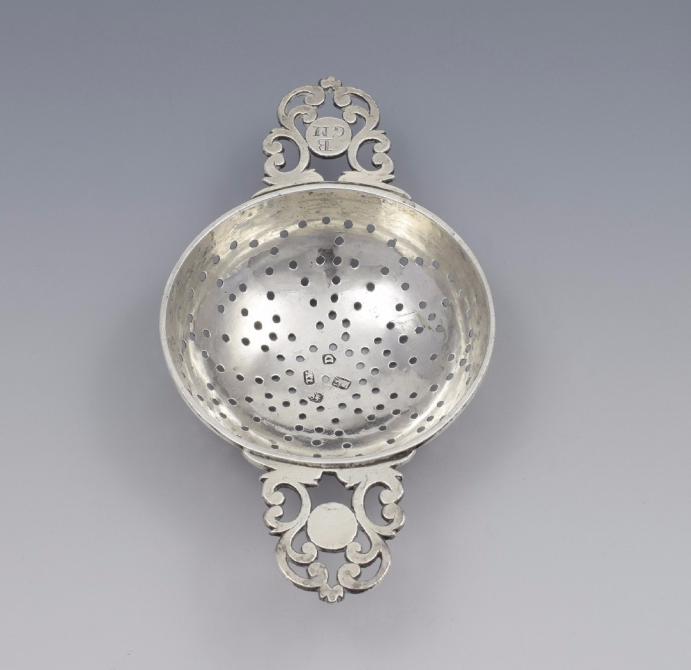 George I Britannia Silver Lemon Strainer London 1719 Georgian John Albright View IV