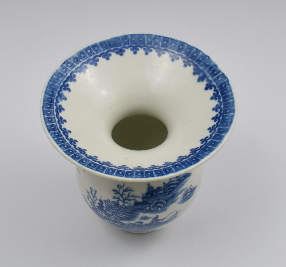 Rare First Period Worcester Spittoon Fisherman & Cormorant Pattern c.1775 View VII