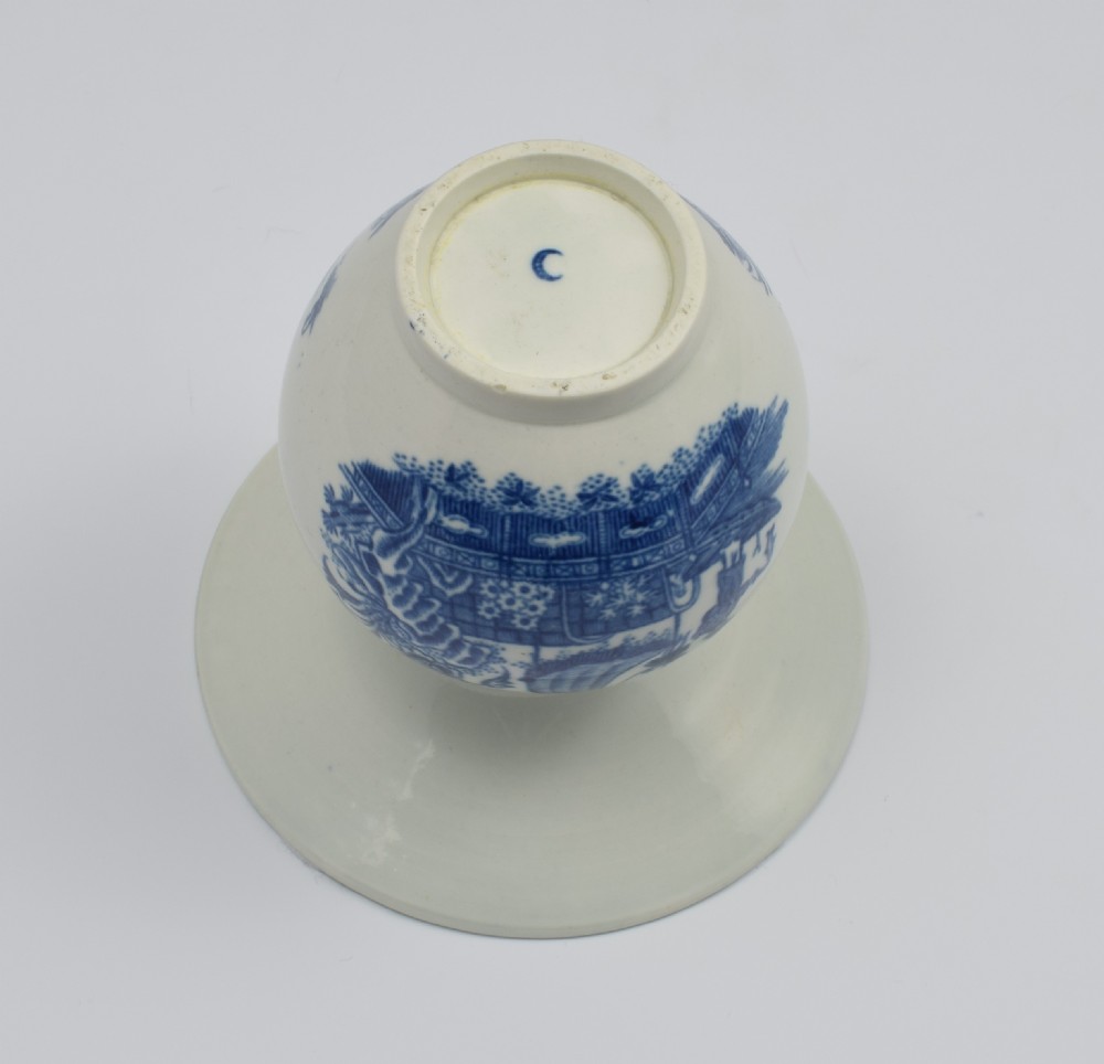 Rare First Period Worcester Spittoon Fisherman & Cormorant Pattern c.1775 View VIII