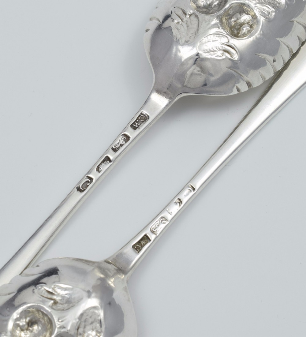 George III Pair Silver Gilt Berry Spoons 1778 London William Cattell View VII