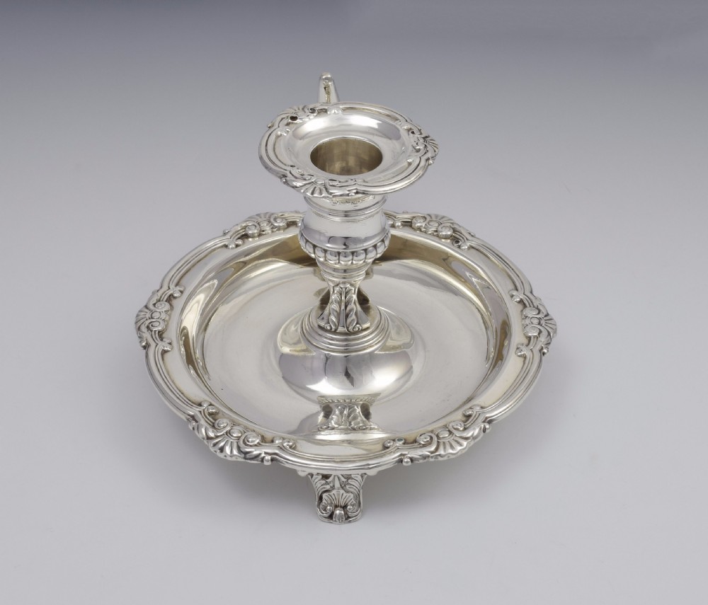 Large George III Silver Chamberstick & Snuffer Sheffield 1812 View II