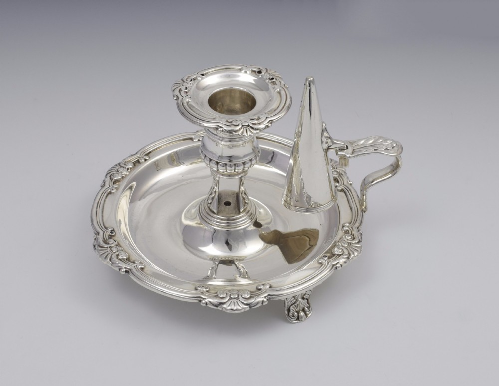 Large George III Silver Chamberstick & Snuffer Sheffield 1812 View III