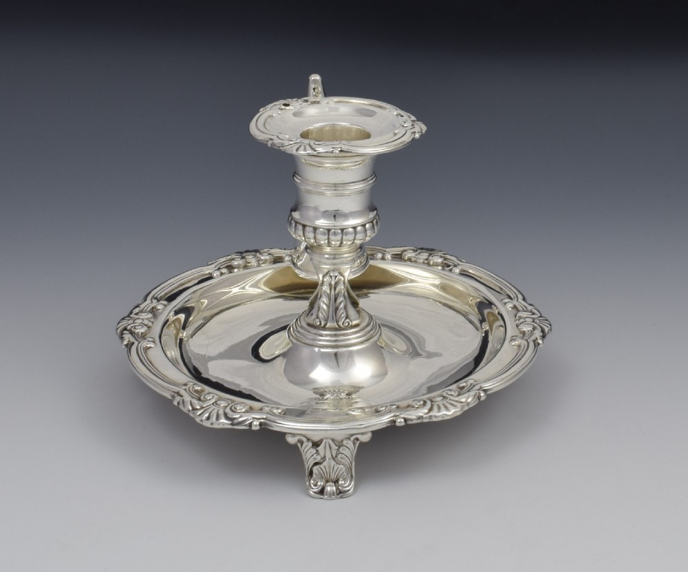 Large George III Silver Chamberstick & Snuffer Sheffield 1812 View V