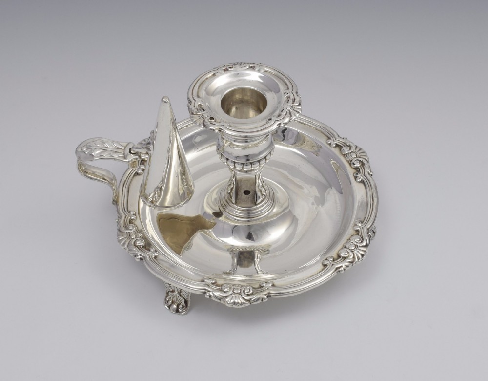 Large George III Silver Chamberstick & Snuffer Sheffield 1812 View IX