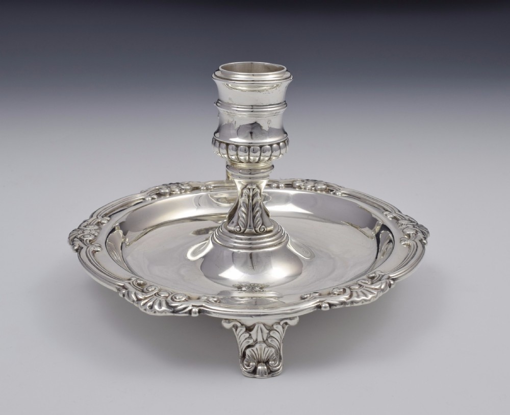 Large George III Silver Chamberstick & Snuffer Sheffield 1812 View XIV