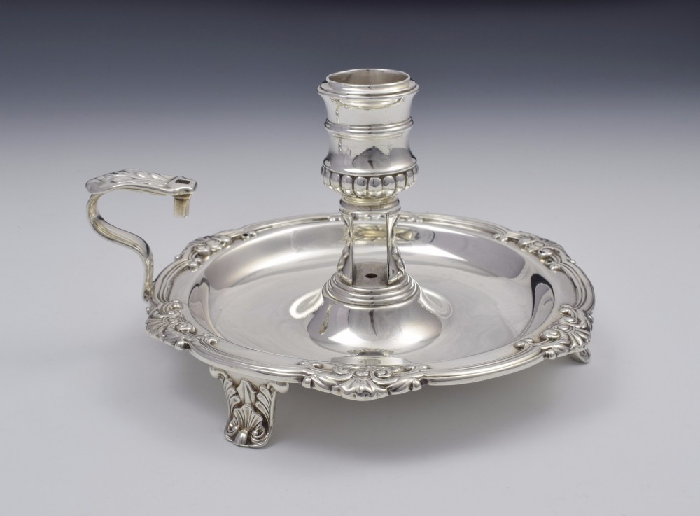Large George III Silver Chamberstick & Snuffer Sheffield 1812 View XV