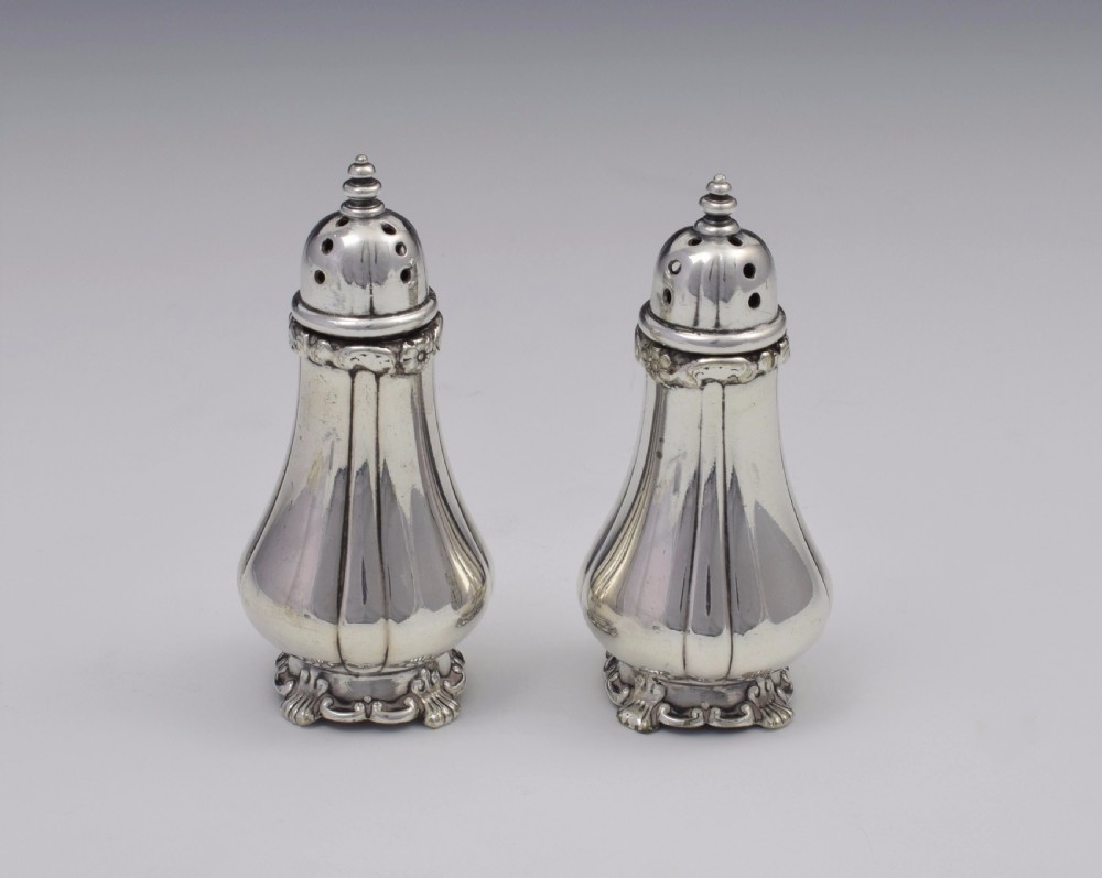 Pair Victorian Tiffany & Co. Soldered Silver Pepperettes