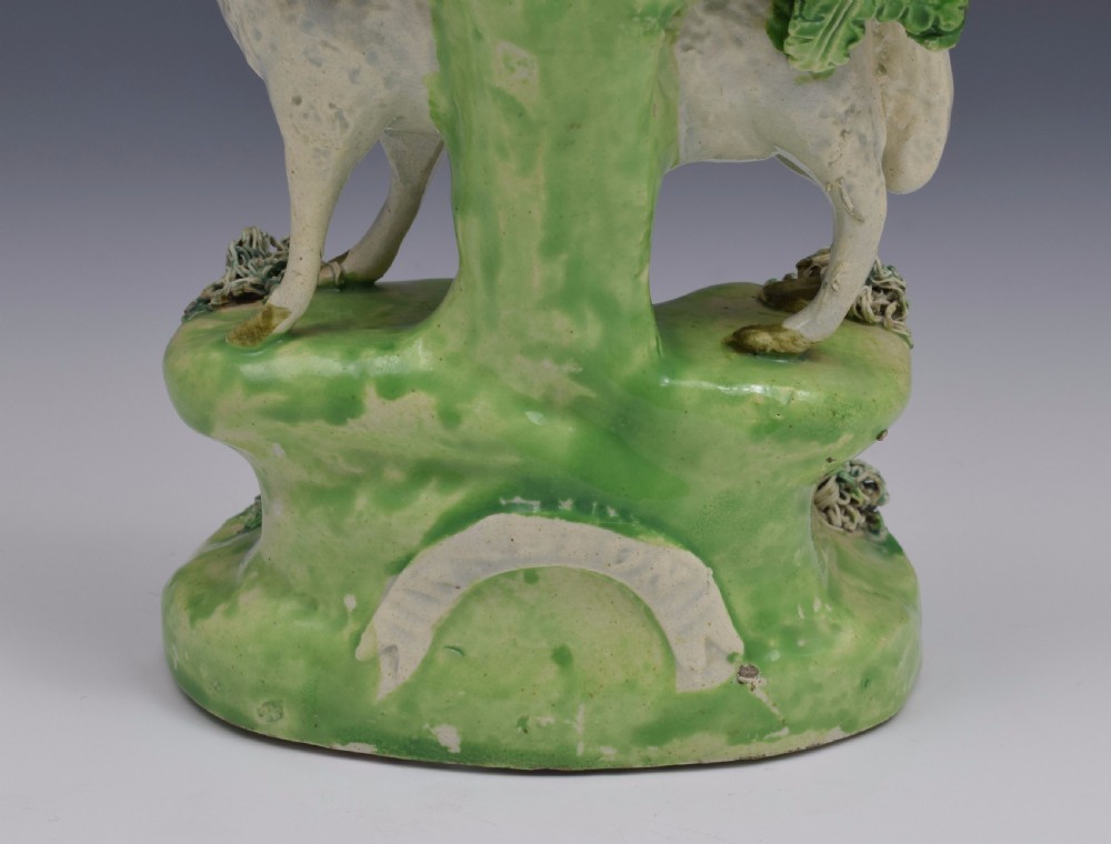 Early 19thC Walton Staffordshire Pearlware Bocage Group Ram & Lamb View IX