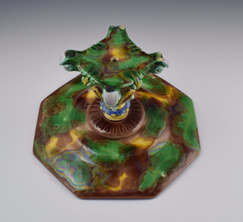 Victorian Wedgwood Majolica Tazza With Cherubs & Dolphins  View XII