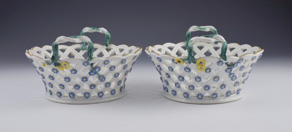 Pair 18thC Meissen Dot Period Pierced Baskets, c.1765 View VI