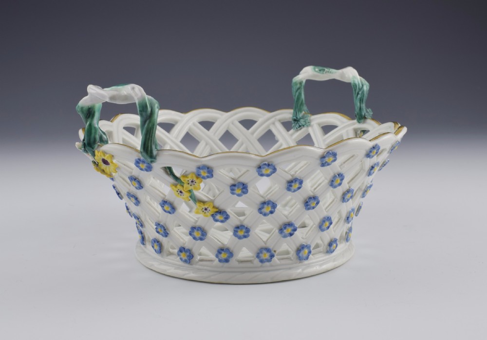Pair 18thC Meissen Dot Period Pierced Baskets, c.1765 View IX