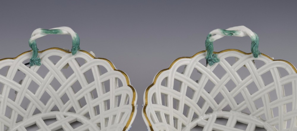 Pair 18thC Meissen Dot Period Pierced Baskets, c.1765 View XIII
