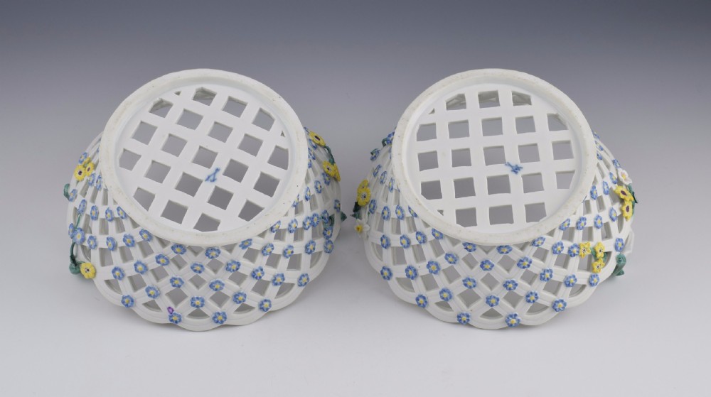 Pair 18thC Meissen Dot Period Pierced Baskets, c.1765 View XV