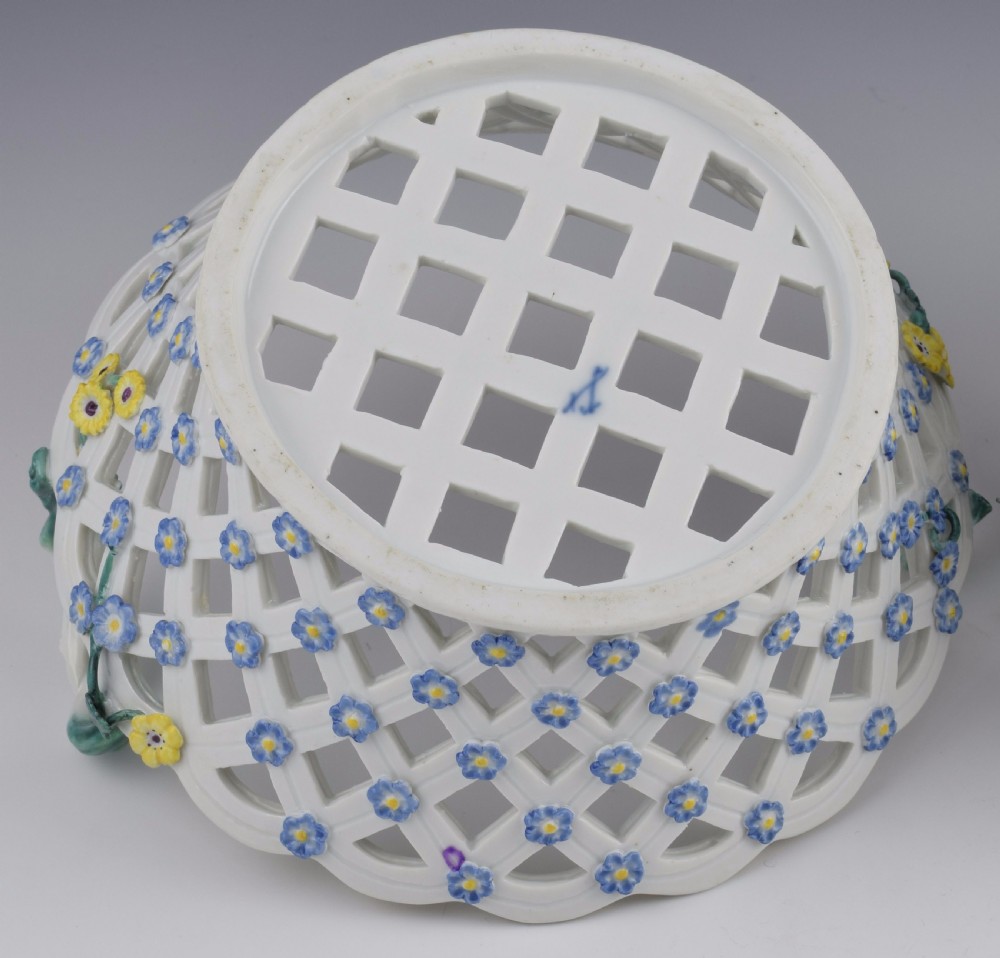 Pair 18thC Meissen Dot Period Pierced Baskets, c.1765 View XVII