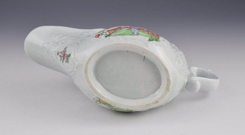 Rare First Period Worcester Sauceboat Dog Head Handle, c.1753 Sauce Boat View XIII