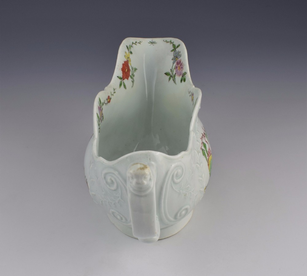 Rare First Period Worcester Sauceboat Dog Head Handle, c.1753 Sauce Boat View XVI
