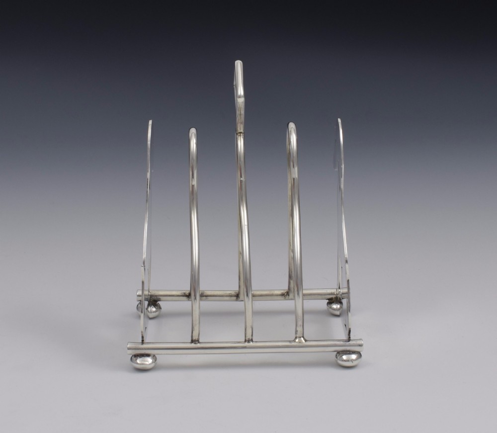 Edwardian Novelty Dog Silver Toast Rack Levi & Salaman View III